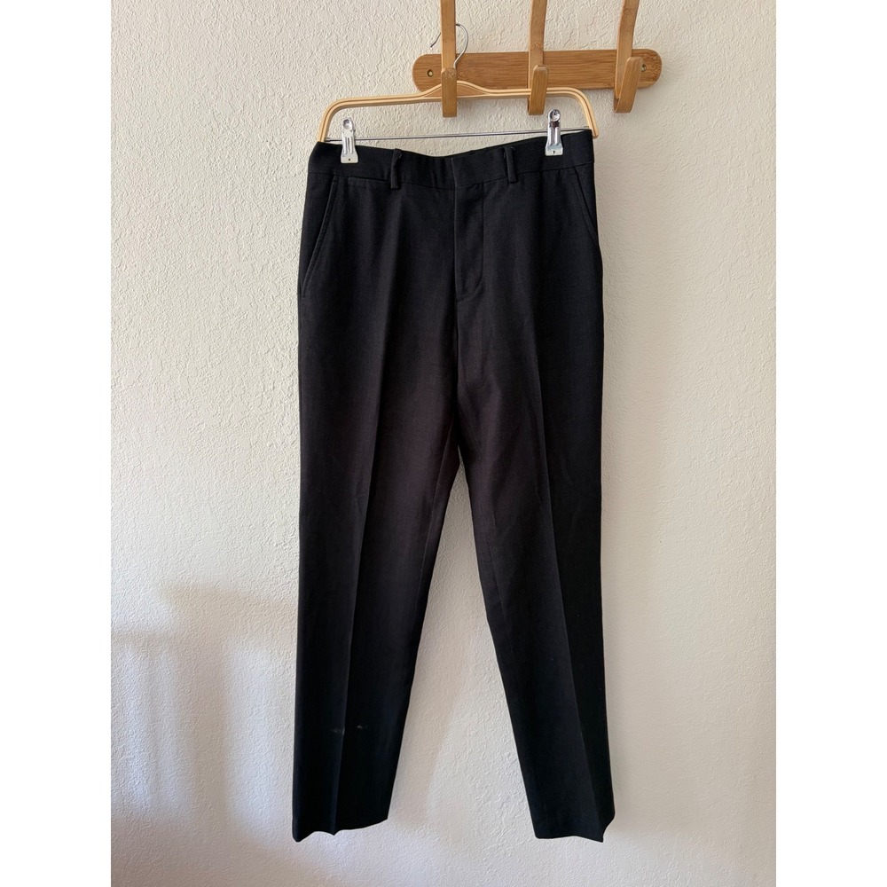 J. Ferrar Mens Slim Fit Dress Pants Black Textured Stretch Trousers 30x32